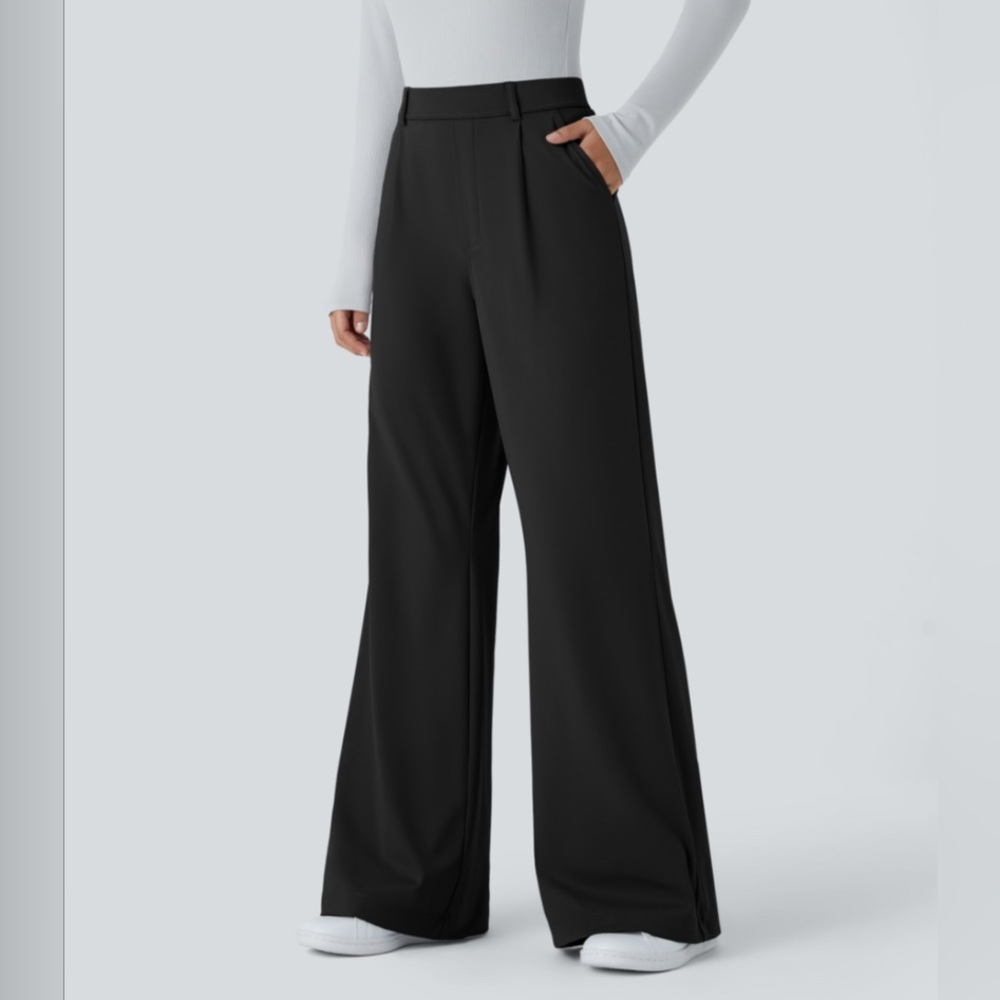 HALARA Flex High Waisted Pocket Straight Leg
Work Pants Size L Black Pull On